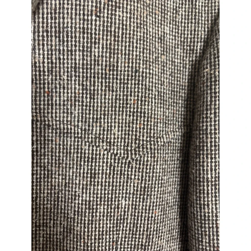 Vintage Pioneer Wear Tweed Western  Blazer Suede Elbow Patch 46R Brown USA